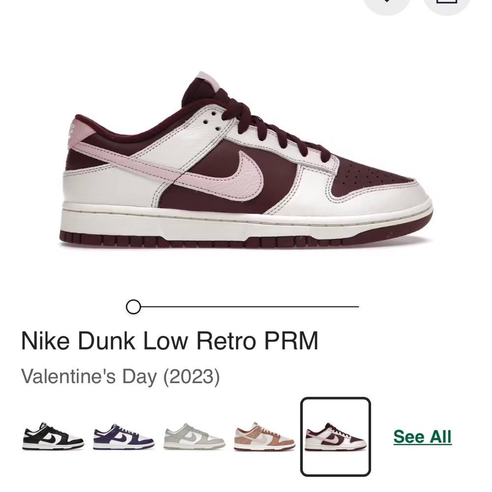 Nike Dunk Low Retro PRM - White, Maroon & Light Pink